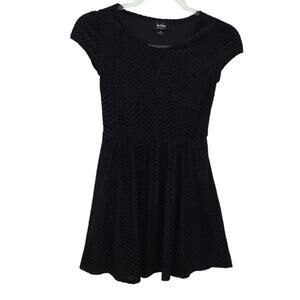 Byby Girl Black Dress Short Sleeve Fit and Flare Size 12 Kids Casual Holiday